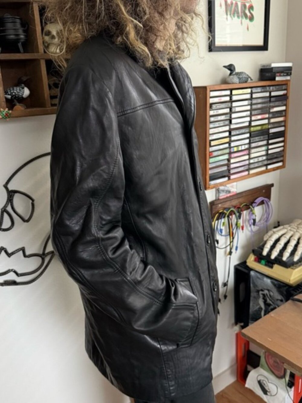Vintage 90s Black Buttery Soft Leather Jacket Rogue by Reilly Olmes ~ Size XL - Picture 3 of 8
